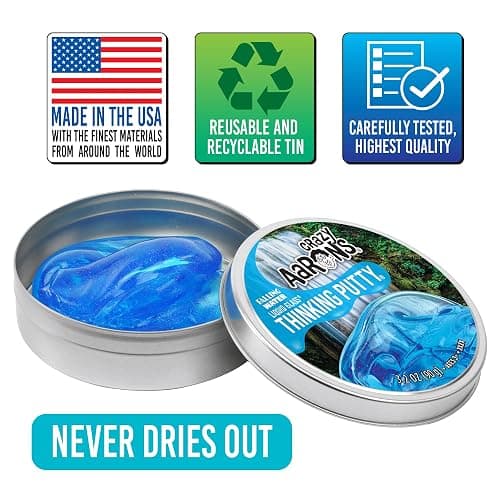 Crazy Aaron's Transparent Thinking Putty - 4" Falling Water Liquid Glass See Through Putty Tin - 90 Grams, Never Dries Out - Made in USA thumbnail 6