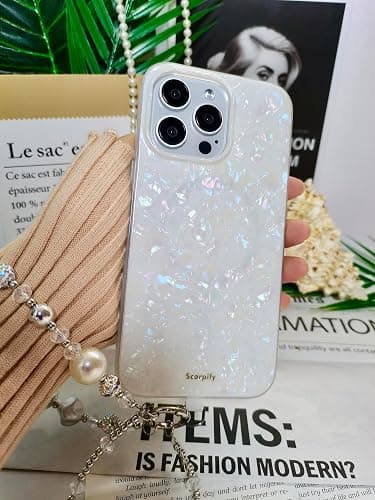SCORPIFY for iPhone 15 Plus Case [Compatible with MagSafe] with Colorful Pearl Iridescent Design, Cute Clear Magnetic Phone Cover for Women Girls and Men, Bumper with Mother of Pearl Shell Pattern thumbnail 3