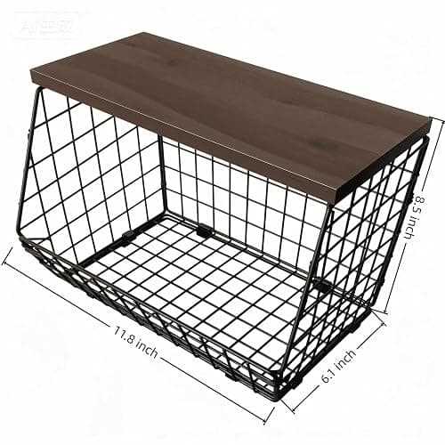 ArtHue Coffee Bar Organizer with Shelf , Large Capacity Black Wire K Cup and Espresso Organizer , Coffee Station Organizer for Countertop ,Hanging Basket for Kitchen Fruit Snack Mug Sugar Storage thumbnail 3