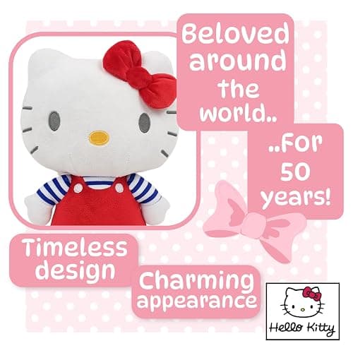 Simply Toys Official Hello Kitty Plush Doll 30cm | Soft Sanrio Licensed Stuffed Toy in Red Overalls | Collectible Hello Kitty Plushie for Girls, Teens, Kids, Adults & Fans Idea & Room Decor thumbnail 4