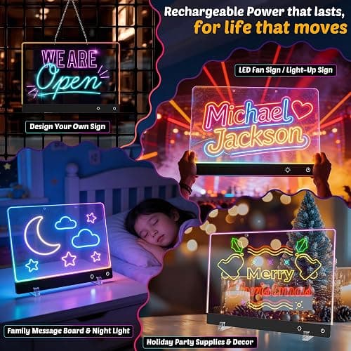 16'' Rechargeable LED Drawing Board for Kids | Arts and Crafts for Kids 4-6 | Cordless Drawing Pad Light Up Drawing Tablet for Girls Boys | Birthday Gifts for 4-8 Year Old Girls thumbnail 5