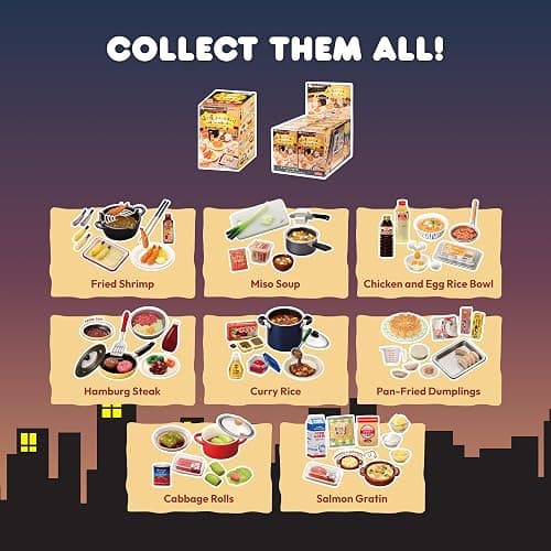 Hamee RE-Ment Blind Box - Petit Sample Series - Memories of Dinner - 8 Pc. | Full Set with Tear-Away Display Background, Cute Blind Box Diorama Miniature Figure Set, Collectible Display Figure thumbnail 8