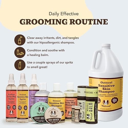 Natural Dog Company Sensitive Skin Deodorizing Spray 8 oz – Hypoallergenic Neutral-Scent Dog Spritz with Aloe, Oatmeal & Lavender – Free of Sulfates, Parabens & Artificial Fragrance thumbnail 8