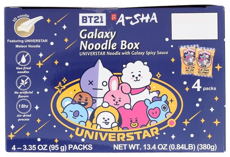 A-Sha Galaxy Noodles with Spicy Sauce 4pk, 13.4 OZ thumbnail 6