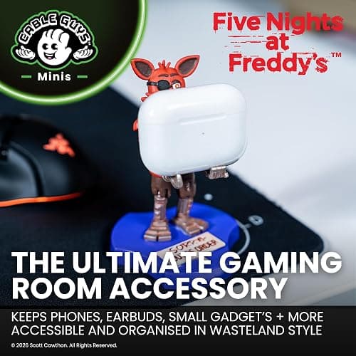 Cableguys Minis Five Nights at Freddy's Foxy Phone Stand & Earbuds Holder - Novelty Phone Stand for Desk Decor and Bedside Accessories, In Ear Headphone Holder for Smartphone & Small Devices thumbnail 3