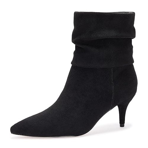 CosyFever Sexy Slouch Ankle Boots for Women with Fashion Mid Stiletto Heels Pointed Toe Bootie thumbnail 2