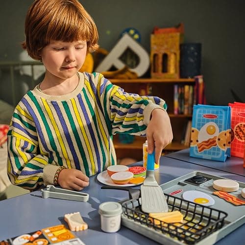 Melissa & Doug Flip & Fry Grill Play Set with Water Wow!® Kids Kitchen Playset with Color Changing Play Food, Preschool Toys for Girls & Boys Ages 3+ thumbnail 2