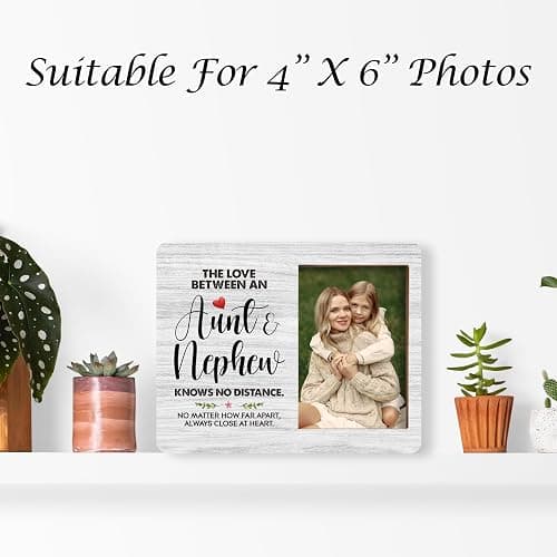valucise Nephew Pictures Frame, Aunt And Nephew Photo Frame, Nephew Gifts From Auntie, Nephew Birthday Wedding Gifts, Farmhouse Home Living Room Bedroom Office Decoration -56 thumbnail 5
