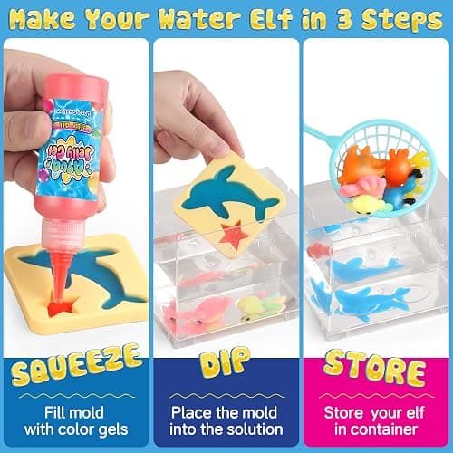 wookidel Aqua Fairy Water Gel Kit for Kid, Magic Water Elf Toy Kits with 12PCS Magic Gel and Animal Molds-Gift for Christmas,Birthday,New Year,Creative Art Craft Kit for Girls 6 7 8 10 Year Old thumbnail 2