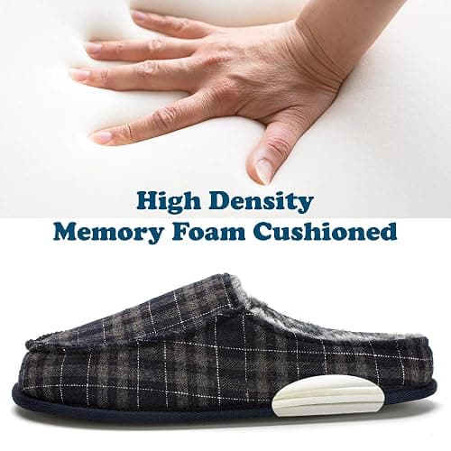 cosyone1997 Men's Slippers with Memory Foam, House Shoes for Men Indoor Outdoor, Non-Slip House Slippers Moccasin Style, Size 8-15 thumbnail 4