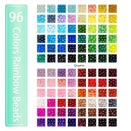 2500PCS 8mm Glass Beads Bracelet Making Kit, 96 Colors Crystal Beads for Jewelry Making, 4 Box Round Beads Suitable for Beginners thumbnail 3