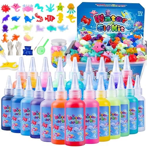 Aibxiu Magic Water Elf Toy Kit, Crafts for Kids Ages 4-8-12, Aqua Fairy Water Gel with 22 Gels, 22 Sea Creature Molds, DIY Craft Kit, Birthday & Party Favors for Kids Ages 3+ - Image 1