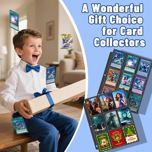 900 Pockets Trading Card Binder Sleeves, Baseball Card Sleeves Fit for Standard Size Sport Cards, Baseball Card Holder for 3 Ring Binder thumbnail 7