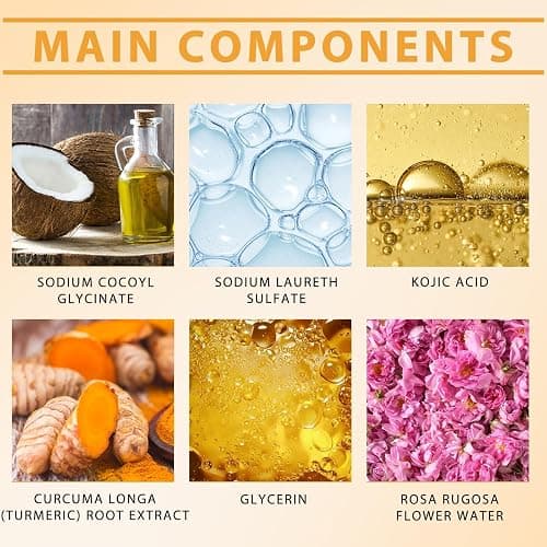 4Pcs Turmeric Wash and Care Three Piece Set,Tuemeric Facial Cleanser & Turmeric Soap Bar & Turmeric Face Scrub Pads,Face & Body Cleanser,Turmeric Cleansing Skincare Set, Deep Cleansing thumbnail 9