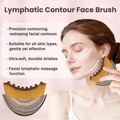 New Lymphatic Contour Face Brush for Sculpting, Lymphatic Drainage Massager for Face, Ergonomically Designed to Fit The Skin Precisely and Relieve Fatigue, Improves Skin Glow & Absorption (1 Pack) thumbnail 3