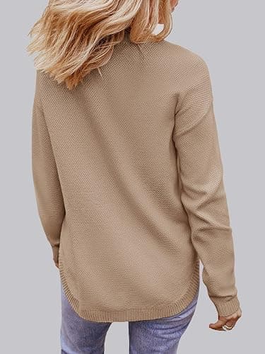 MEROKEETY Fall Long Sweaters for Women 2026 Trendy Long Sleeve Cute Knit Outfits Loose Fit Crewneck Work Casual Pullover thumbnail 3