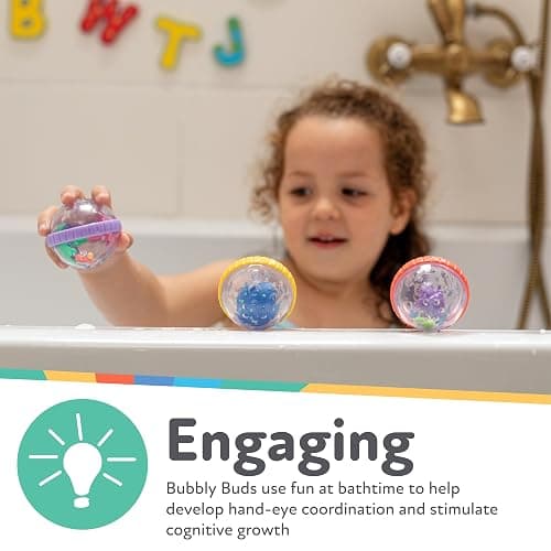 Nuby Bubbly Buds Interactive Bath Set - (4-Pack) Baby Bath Toys - 6+ Months thumbnail 3