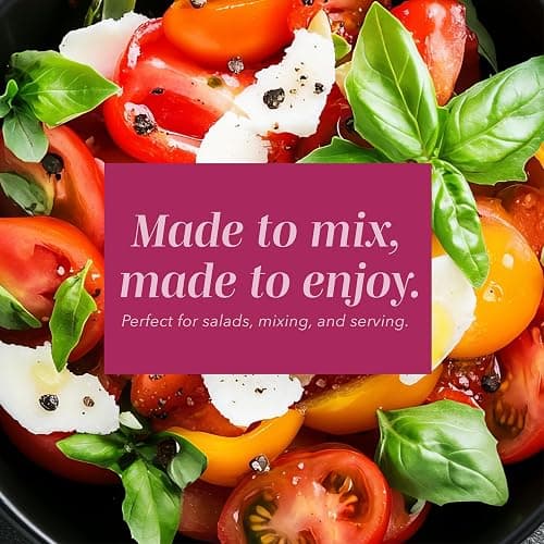 COOK WITH COLOR Mixing Bowls with Lids - 12 Piece Plastic Nesting Bowls Set includes 6 Prep Bowls and 6 Lids, Non Slip Bottom and Embossed Design - Microwave Safe (Rose) thumbnail 5
