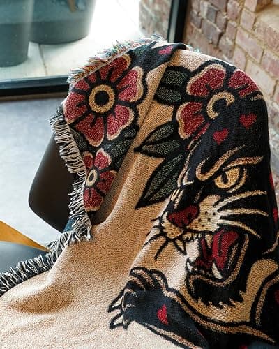 Pure Country Weavers Heart Breaker - Tattoo Design - Tapestry Throw Blanket Woven from Cotton - Made in The USA (50x60) thumbnail 4