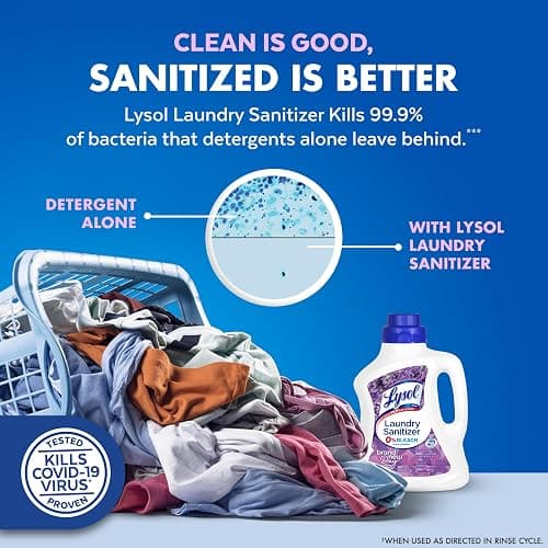 Lysol Disinfectant Laundry Sanitizer & Scent Booster, Laundry Detergent Additive, Color Safe Bleach Alternative, Laundry Odor Eliminator, Kills Bacteria & Viruses, Lavender Scent, 90 Fl Oz thumbnail 4