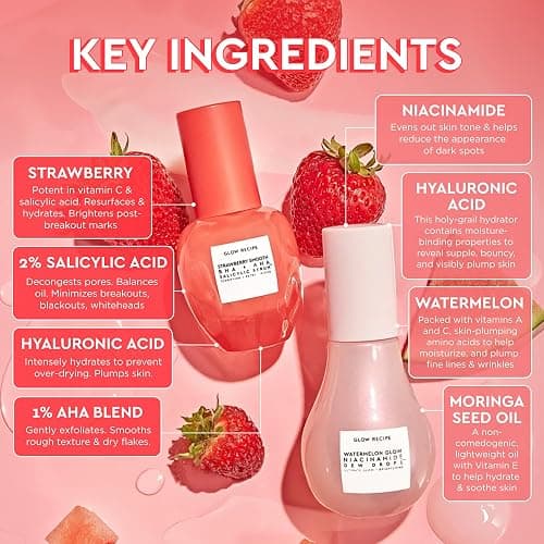 Glow Recipe Library Skincare Gift Set - Avocado Face Wash + Face Serum + Facial Toner + Guava Eye Cream + Hyaluronic Acid Moisturizer + Dew Drops + Strawberry Smooth Serum + 2 Hair Clips (10 Count) thumbnail 8