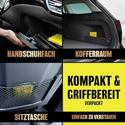 HELDENWERK Auto Warnweste 2er Set für Erwachsene europaweit einsetzbar - Reflektierende Warnwesten 2026 - PKW Sicherheitsweste, Pannenweste, KFZ Weste thumbnail 8
