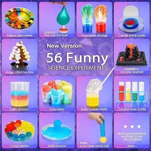 Educational Science Kit for Kids - 56 Science Lab Experiments with Lab Coat Scientist Costume, Science Kits for Kids Age 6-8-10-12, 70+ PCS DIY Stem Projects, Educational Toys for Girls Boys thumbnail 4