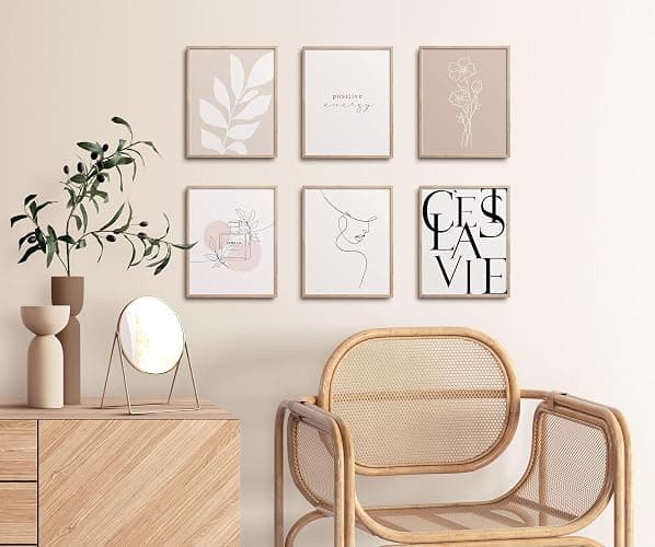 TwoDays Vanilla Girl Room Decor, Clean Girl Aesthetic Wall Art, Boho Beige Posters for Bedroom, Minimalist Cream Prints, Abstract Brown Pictures for Girls.(8" x 10", Set of 6, UNFRAMED) thumbnail 4