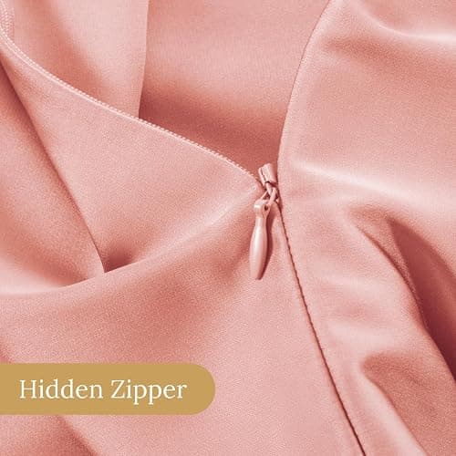 INFIIXSO Silk Pillow Cases 2 Pack Standard Size, Ultra Smooth & Soft Mulberry Silk Pillow Case for Hair and Skin, Breathable Cooling Silk Pillowcase with Hidden Zipper (Blush Pink, 20x26 Inches) thumbnail 6