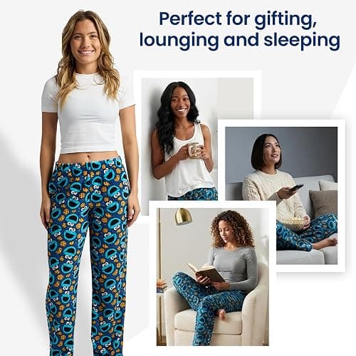 Sesame Street Cookie Monster All-Over Print Women's Sleep Pajama Pants thumbnail 3