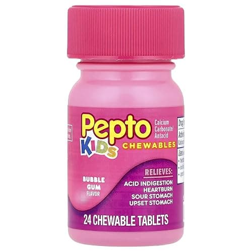 Pepto Kids Bubblegum Antacid Tablets Chewable, Upset Stomach Relief for Kids, Heartburn Relief, Acid Indigestion and Sour Stomach Relief, 72 Chewable Tablets (3x24 ct) thumbnail 4