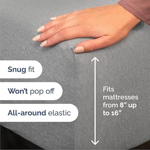 Queen Size 4 Piece Sheet Set - Comfy Breathable & Cooling Bed Sheets Set - Hotel Luxury Bedding for Women, Men, Kids, Teens, Boys & Girls - Deep Pockets, Soft & Wrinkle Free - Grey (Heathered Sheets) | Queen Size, 4 Piece, Hotel Luxury, Grey, Heathered Sheets thumbnail 3