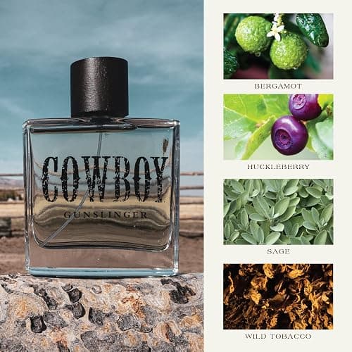 Cowboy Gunslinger Men’s Cologne by Tru Western, 3.4oz, Warm, Fresh Bergamot, Huckleberry & Sage Scent, Bold Masculine Fragrance with Leather & Tobacco, Long Lasting thumbnail 6
