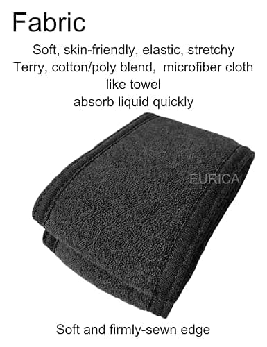 EUICAE Hair Wrap Headband, 6 Pack Non-slip Stretchable Washable Makeup Headband for Face Wash Facial Treatment Sport Fits All, White (Black) thumbnail 4