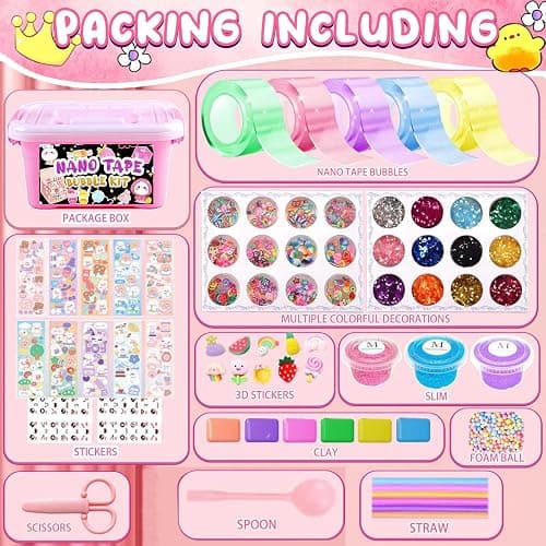 ZiZa Nano Tape Bubble Kit for Kids, Nano Tape Squishy Maker Making Kit, Birthday Arts and Crafts Toys Gifts for Girls, Kids Toys for Girls 4-6 6-8 7-8 8-10 10-12 thumbnail 2