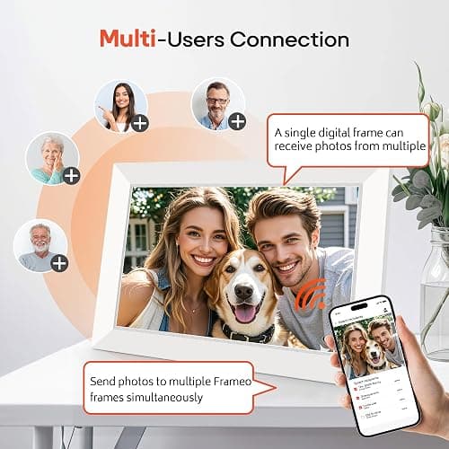 Miroir 10.1 Inch WiFi Digital Photo Frame via Frameo App, 1280x800 HD IPS Touch Screen Electric Picture Frame Display, 32GB Storage, Auto-Rotate, Wall Mountable, Share Photos/Videos Instantly thumbnail 7
