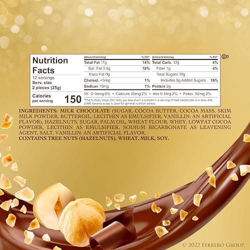 Ferrero Rocher, Premium Milk Chocolate Hazelnut, Individually Wrapped Chocolate Gift Box, 24 Count, 10.6 oz thumbnail 6