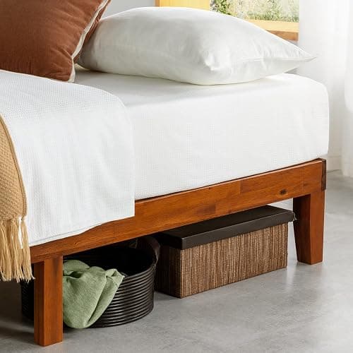 Mellow Naturalista Classic 12-Inch Solid Wood Platform Bed | Wooden Slats, No Box Spring Needed, Easy Assembly | Full, Cherry thumbnail 5