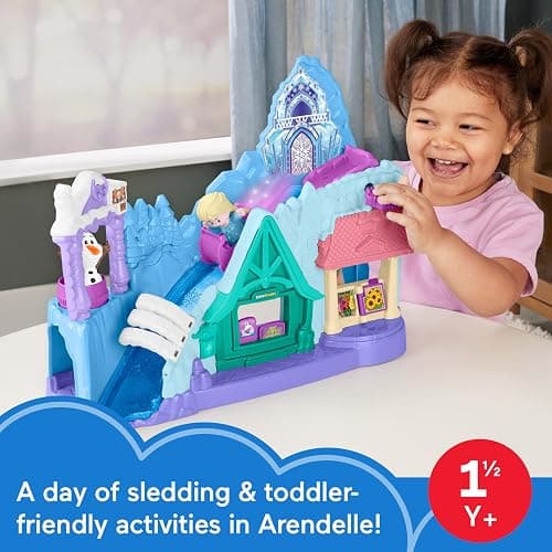 Fisher-Price Little People Toddler Toy Disney Frozen Arendelle Sledding Adventures Playset with Figures for Pretend Play Ages 18+ Months thumbnail 6
