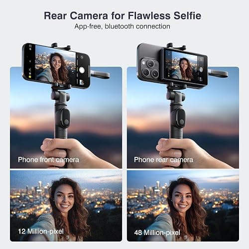 Vlog Selfie Monitor Screen, Magnetic Phone Vlog Selfie Monitor Screen 4K 60fps Bluetooth Remote, Back Camera Monitor for Vlog Live Stream TikTok, Compatible with iPhone & Android thumbnail 5