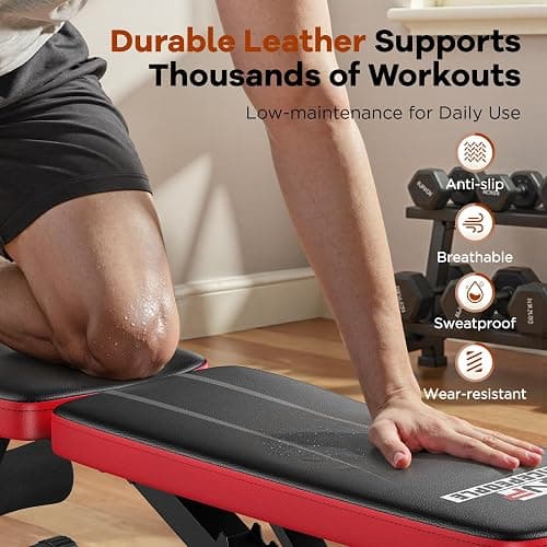 NICEPEOPLE Basic Weight Bench for Home Gym, 8 Backrests Adjustable Bench with 660LBS Weight Capacity for Chest Shoulders Arms Muscles, Foldable and Compact for Small Space Apartment Room thumbnail 7