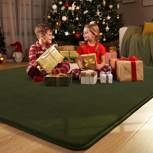 Amearea Modern Area Rugs for Bedroom Living Room, 4x6 Feet Olive Green Thickened Memory Foam Rug, Fluffy Indoor Washable Rugs Non Slip Minimalist Carpet for Kids Boys Girls Dorm Nursery Room Decor thumbnail 8