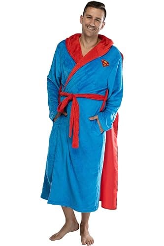 INTIMO DC Comics Adult Superhero Plush Fleece Hooded Costume Robe - Image 1