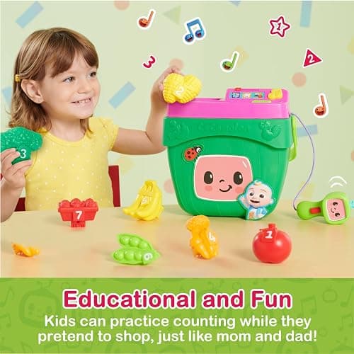 CoComelon Veggie Fun Learning Basket, Pretend Play Food, Preschool Learning and Education, 10-pieces, Music and Sounds, Kids Toys for Ages 18 Month by Just Play thumbnail 5
