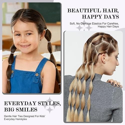 Flareann 2000pcs Clear Elastic Hair Bands – Hair Ties, Rubber Hair Ties & Soft Hair Elastics, No-Snag Durable Accessories for Women & Girls thumbnail 7