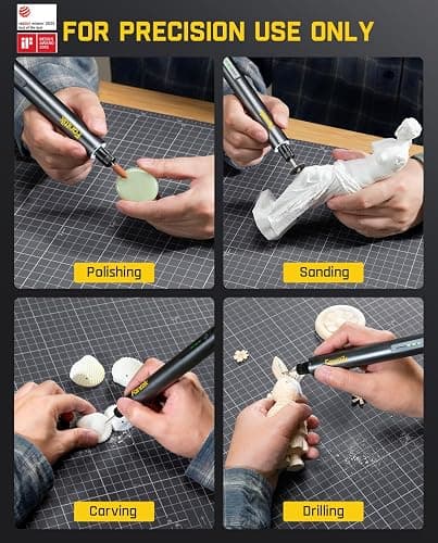 Fanttik F2 Master Mini Cordless Rotary Tool Kit, NeoPulse Motor, 5 Variable Speed, 25000 RPM, Revostor Hub, 35 Accessories, for 3D Printer Sanding, Polishing, Drilling, Carving, DIY Crafts thumbnail 8