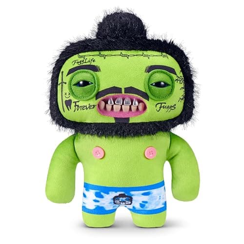 Fuggler Fugg Stars 9-Inch Plush Toy (Rhymer Mcslimer) by ZURU – Funny Ugly Monster Stuffed Animal with Human-Like Teeth, Collectible Plush for Kids, Tweens, Teens, Adults & Plush Fans - Image 1