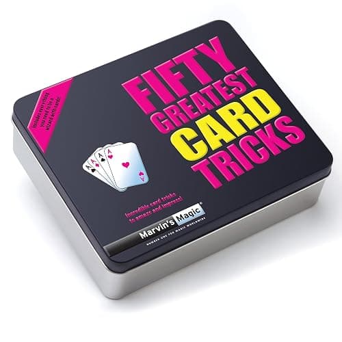 Marvin's Magic - Fifty Greatest Card Tricks Set - Children & Adults Magic Card Deck - Includes Card Illusions, Close up and Mind Reading Tricks - Comes in Gift Set Tin - Suitable for +8 - Cool Stuff thumbnail 4