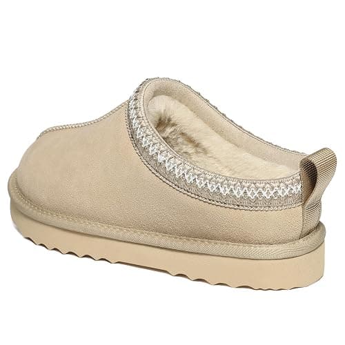 Litfun Women's Fuzzy House Slippers Genuine Suede Fluffy Winter Slipper Cozy Furry Warm Shoes Indoor/Outdoor thumbnail 4