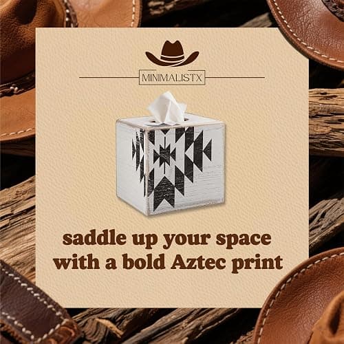 Western Aztec Decor Tissue Box Cover for Western Home Decor - Southwestern Style Aztec Decor - Fits Kleenex Cube thumbnail 7